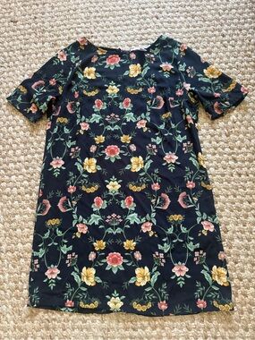 Forever 21 Navy Floral Shift Dress - Pink & Yellow Bloom Print
